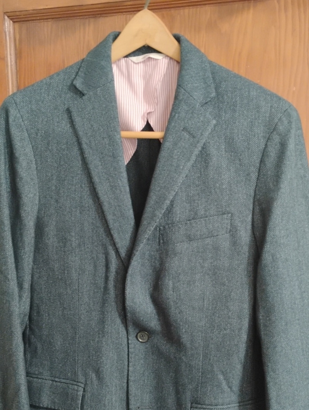 Brooks Brothers Red Fleece Teal-Gray Herringbone Sport Coat